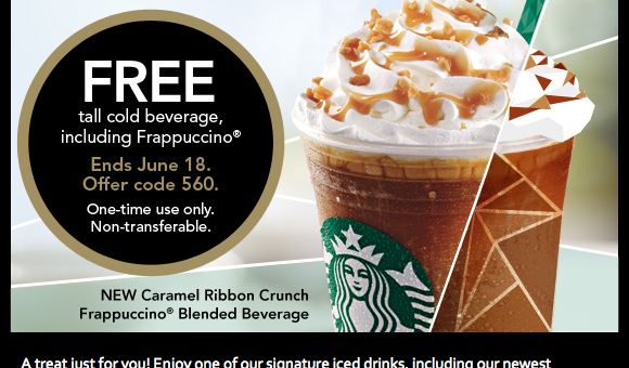 Free Cold Starbucks Drink, limited time offer!